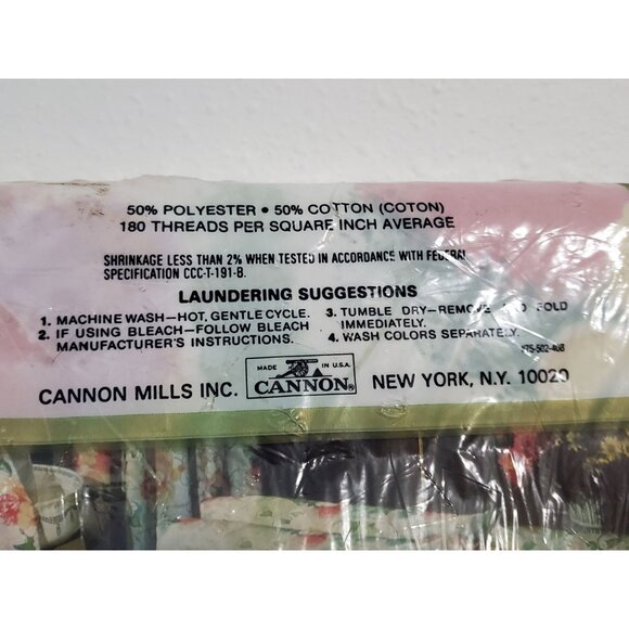 Cannon Monticello Full Flat Sheet in the Monet Bouquet Pattern # 649, NOS - Picture 5 of 8